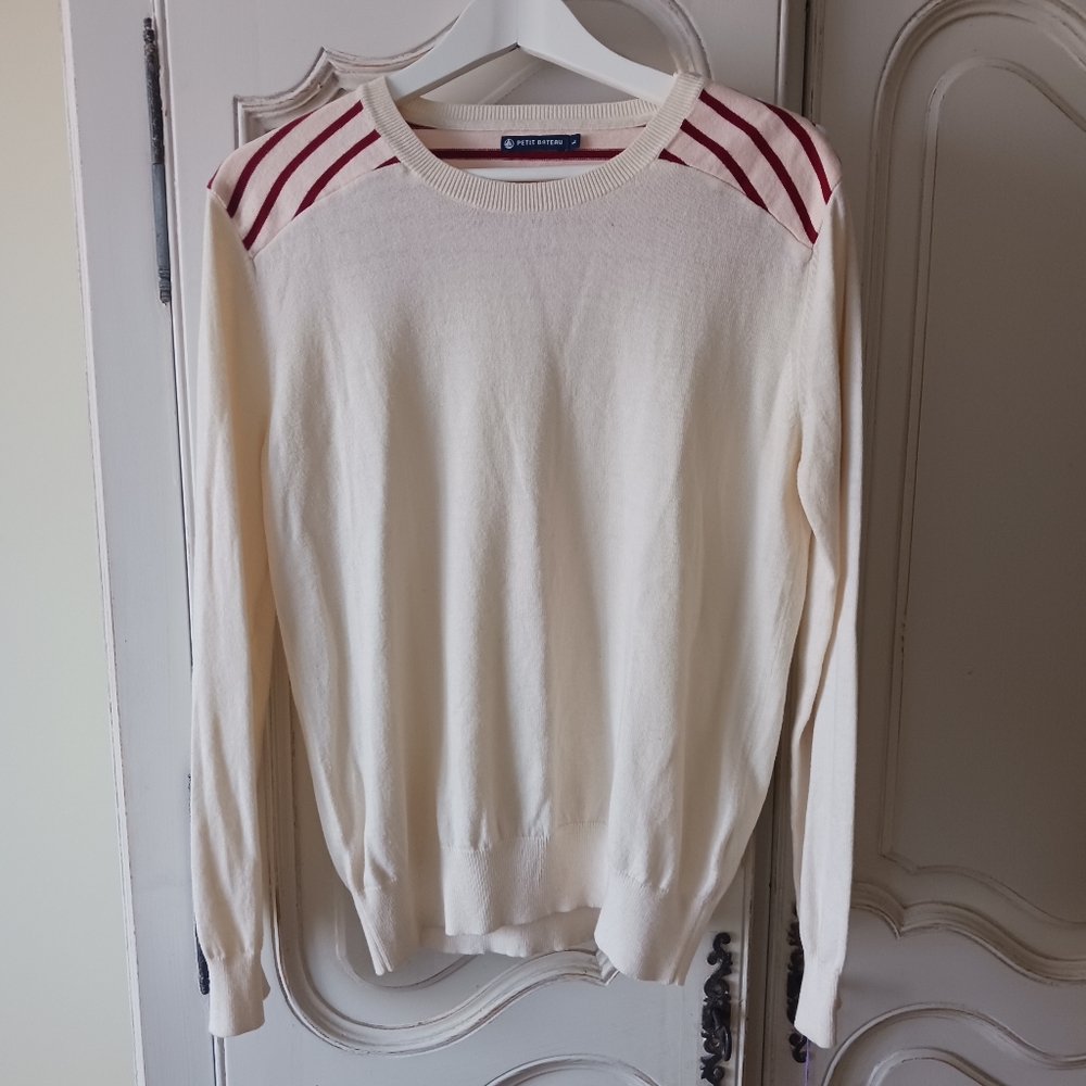 Petit Bateau Wool & Cotton Cream Sweater